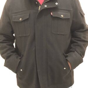 Levi's Black Military Field Jacket Size XL